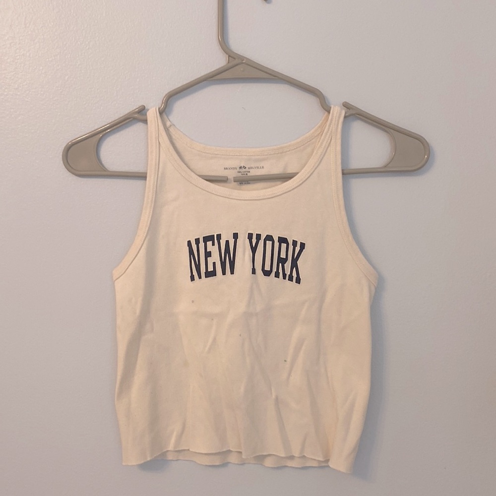 Cream New York cropped top